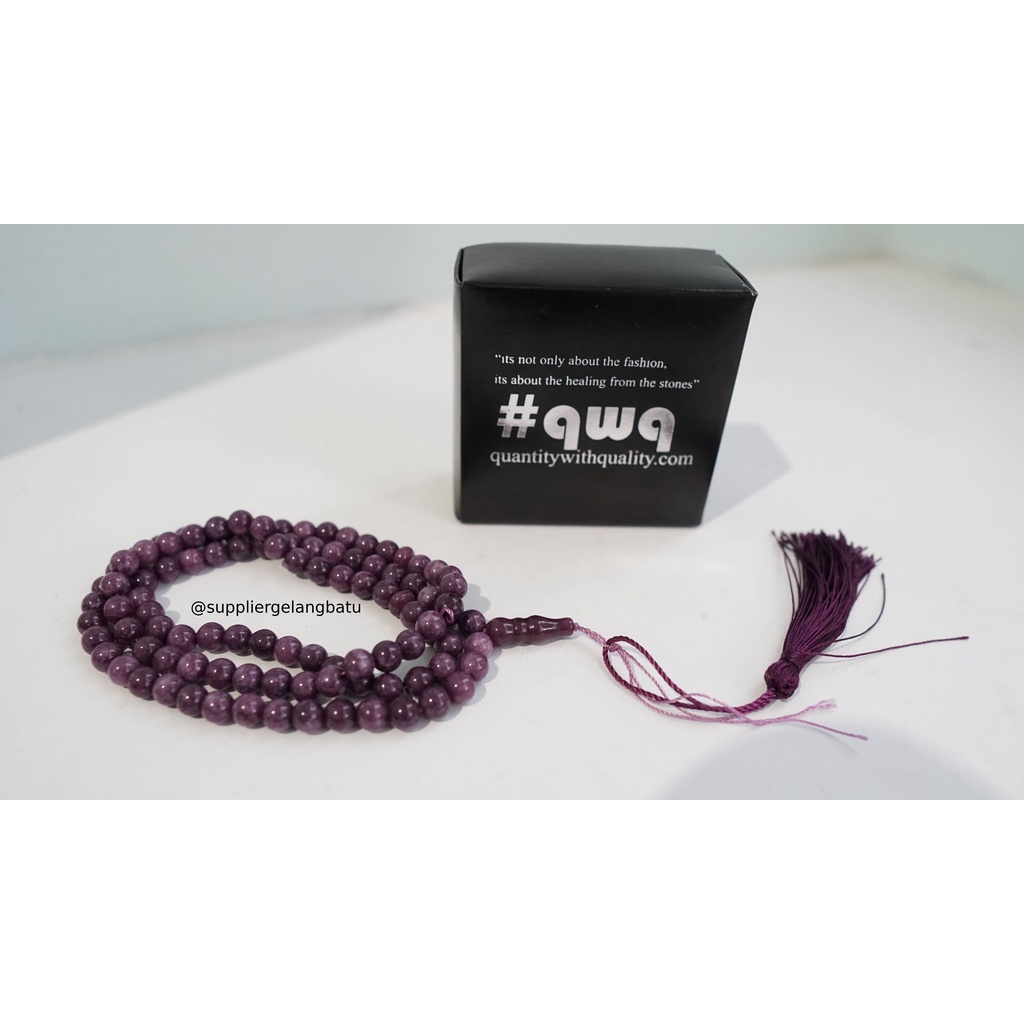 tasbih batu PURPLE AGATE 8mm 99 butir premium tasbeh 10mm akik ungu