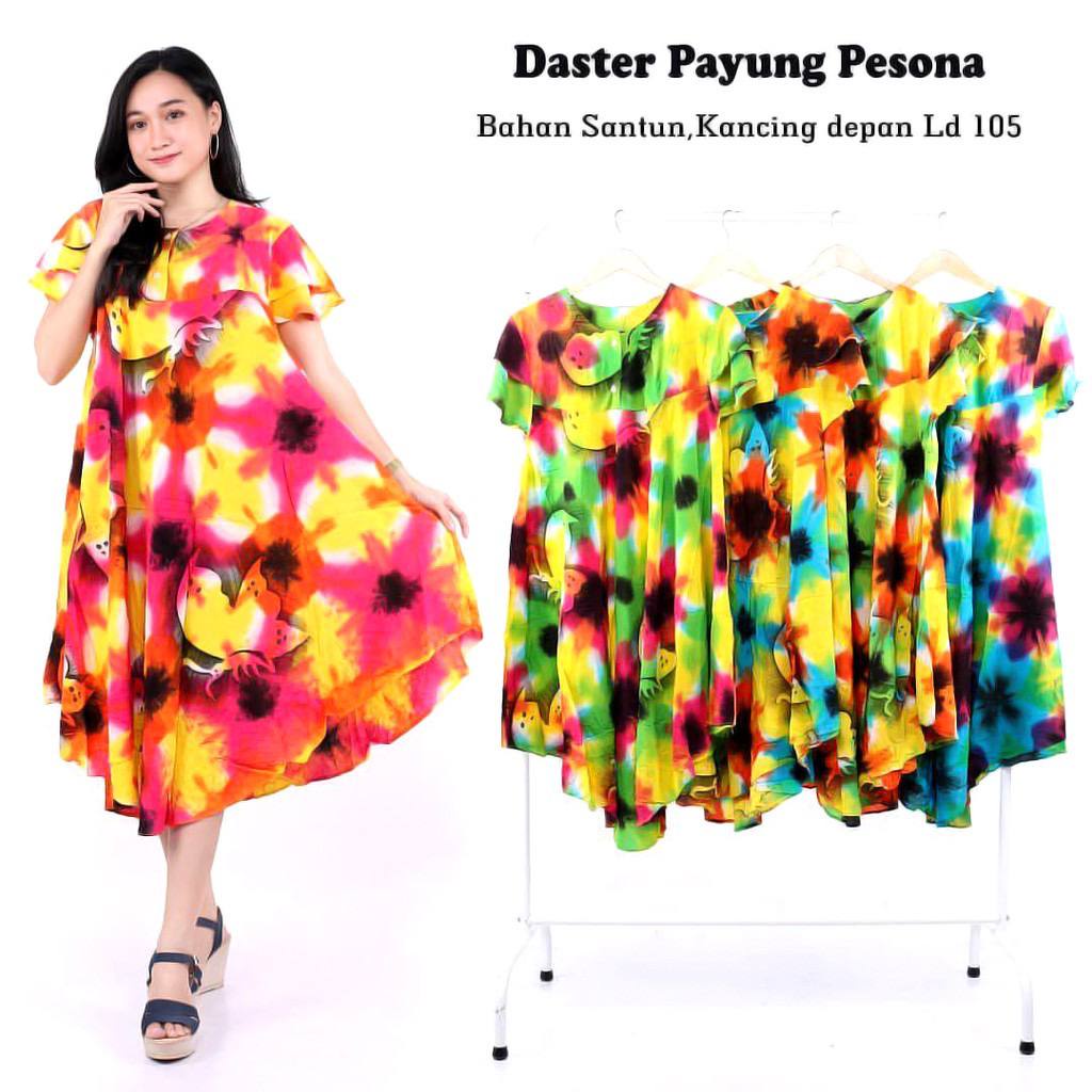 BATIK WANITA DASTER PAYUNG RAYON ( BLACKJET CHOCOCHIP QUANTUM TROMBOSIT DELFI PESONA LARVA KIPAS WARNA LILY GARIS ASHANTY CALADINE MAYA OSELA SAFINA ) KEKINIAN KANCING DEPAN BUSUI BUMIL LENGAN PENDEK MURAH ADEM-DP PESONA