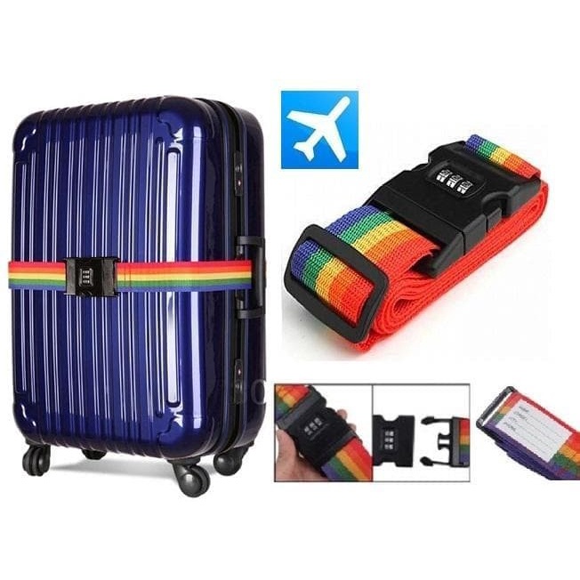 Image of Travel Rainbow Luggage Lock Code Suitcase Belt - Tali Koper Kunci Password Kode #2