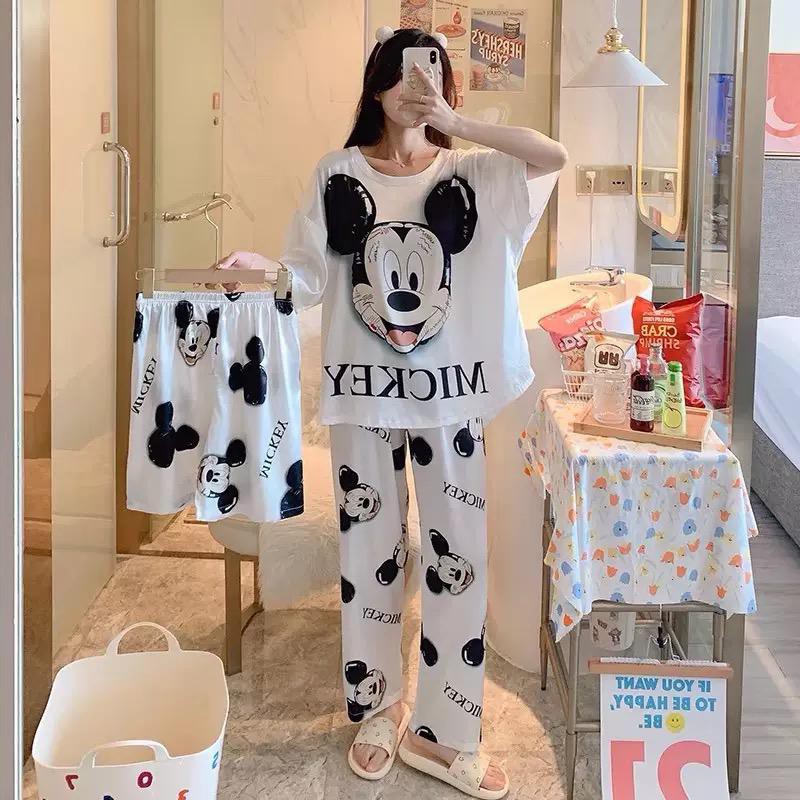 HUES.ID Piyama 3 in 1 | Piyama Lengan Pendek | Baju Tidur Impor | Baju Tidur 3in1 4045