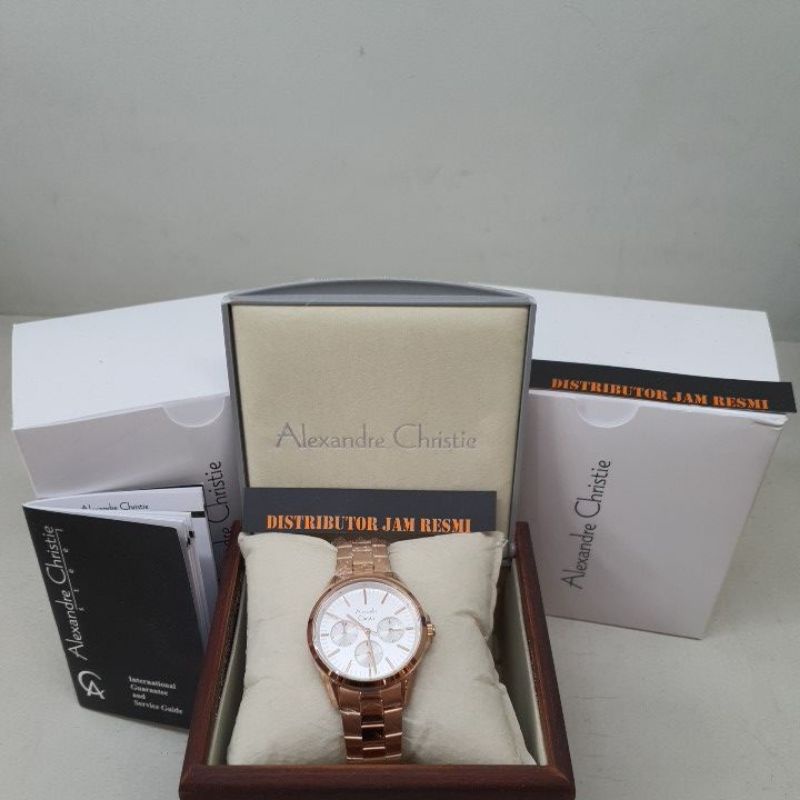 Jam Tangan Wanita Alexandre Christie AC2890BF AC 2890 BF AC2890 BF AC 2890BF Rose Gold Stainless