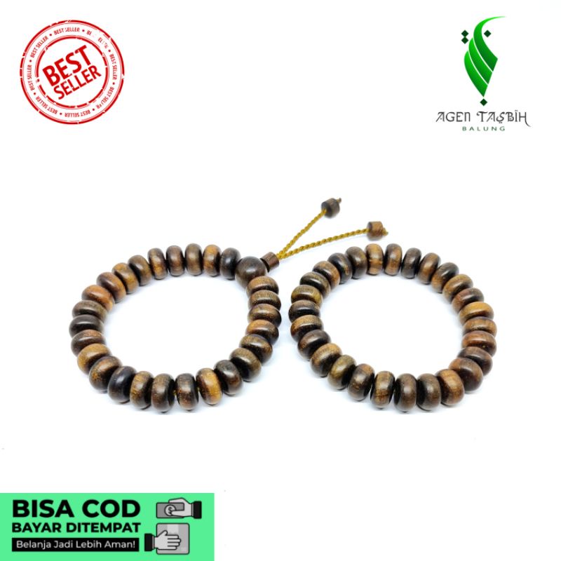 Gelang Kemuning Hitam Motif Pipih, Size 7mmx12mm_Gelang Kekinian Bisa COD