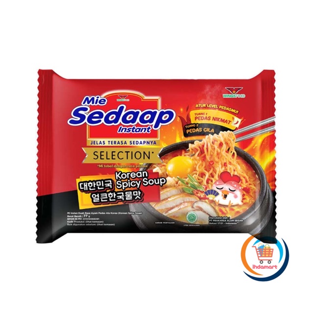 Mie Sedaap Selection Korean Spicy Soup Kuah 77 gr (Isi 10 pcs)