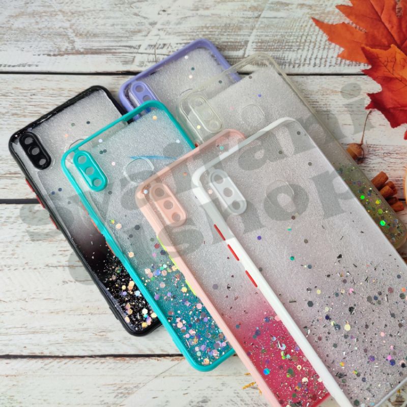 Case Glitter Blink Vivo Y91 / Y93 / Y95 Fingerprint Belakang ( 1814,1816,1817,1811,1807 ) Candy Colour