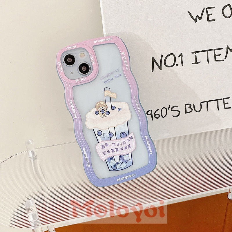 Soft Case TPU Motif Milk Tea Untuk IPhone 11 12 13 14 Pro MAX XR X XS MAX 6 6s 7 8 14 Plus SE 2020