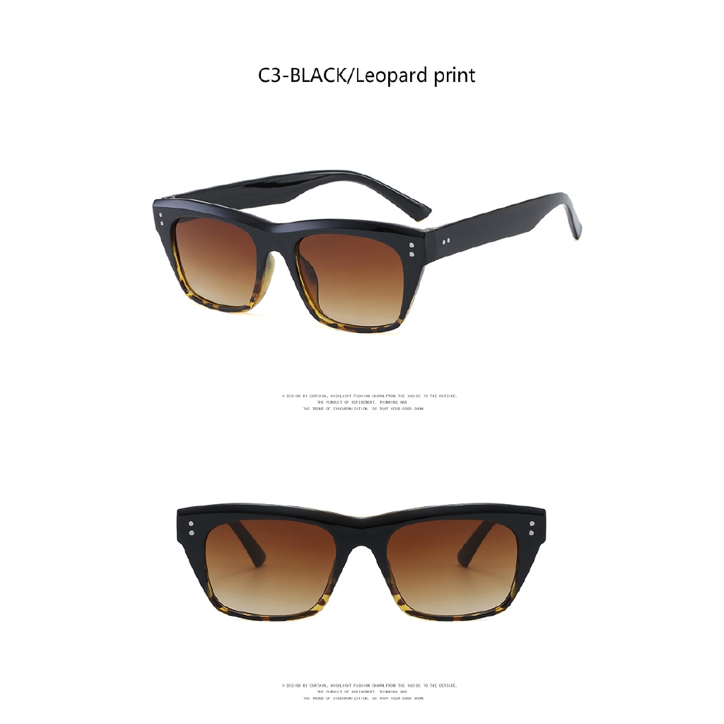 Fashion Rice Nail Square Narrow Frame European and American Retro Men's and Women's Sunglasses