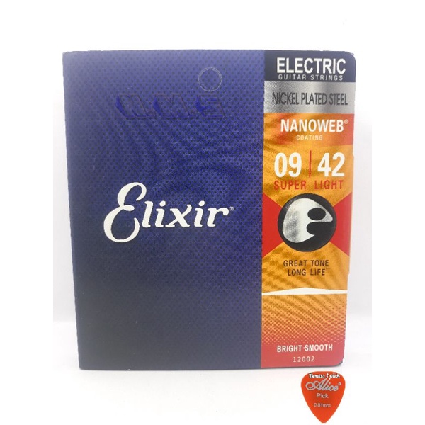 Elixir Senar Gitar Electric Polyweb Nanoweb 09-010