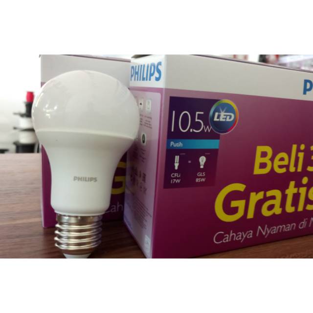 Lampu LED Philips 10,5 watt Beli 3 Gratis 1.