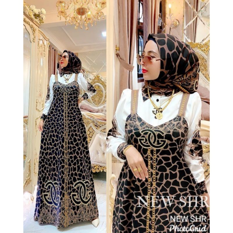 Overall Set Hijab ORI SHR - Dress Leo SHR - Gamis Terbaru SHR - Termurah
