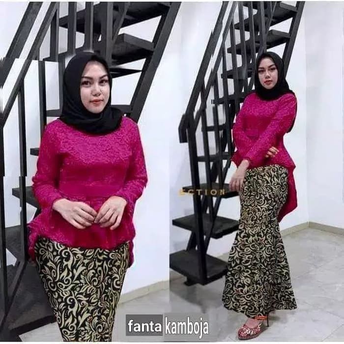 set kebaya brukat aurora twotone rok duyung berkualitas