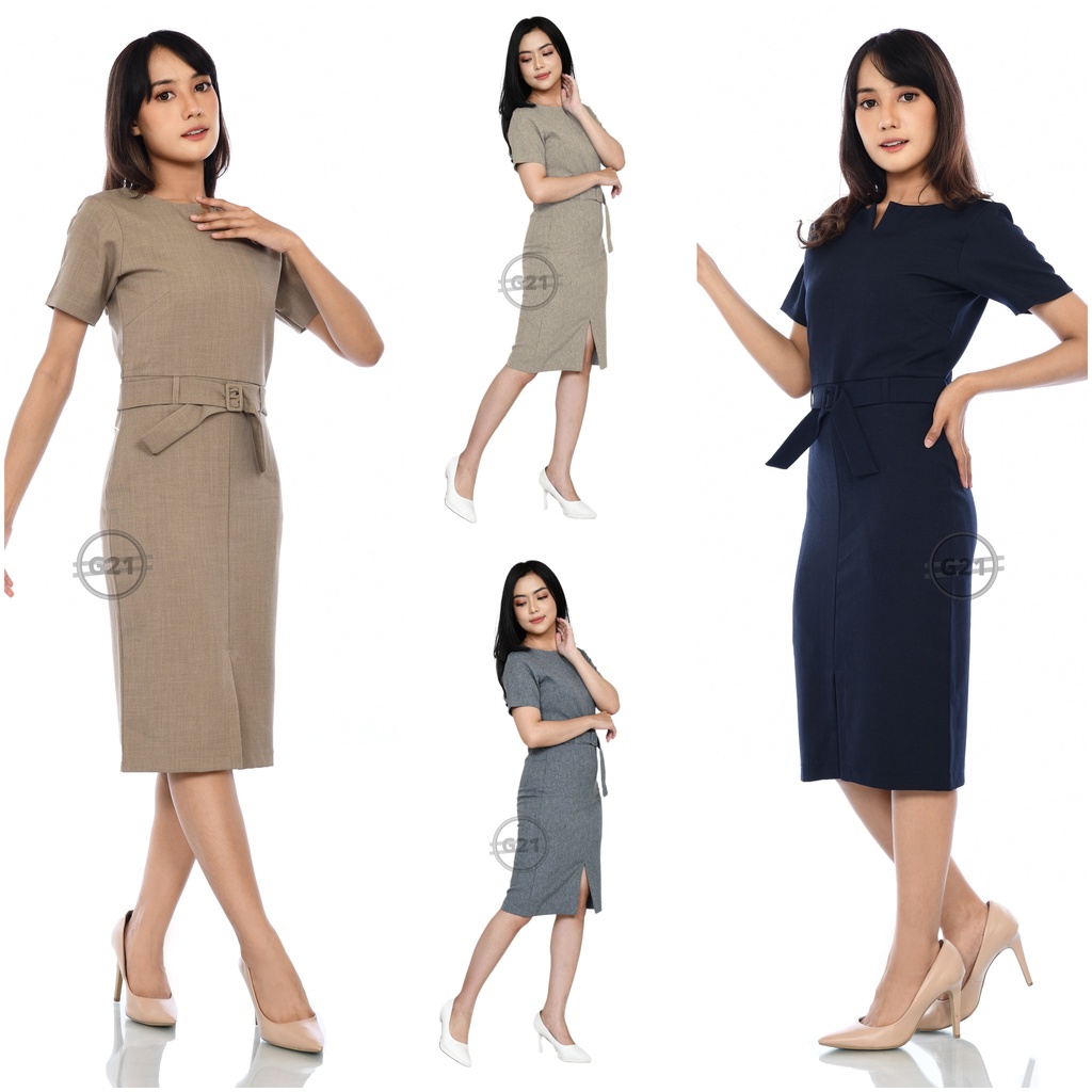 Dress Kerja Wanita Kantor Formal High Premium Quality K01