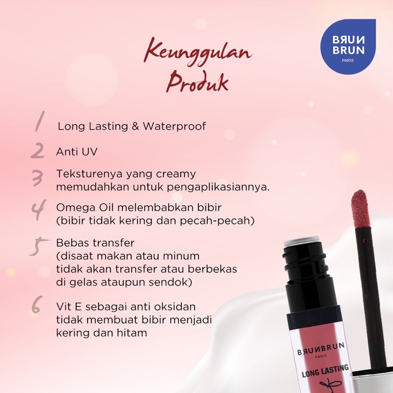 Lipcream Brunbrun Paris Long Lasting Kiss Proof