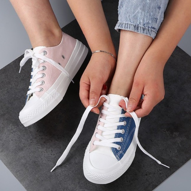 RYX - Double Color Sepatu Sneakers Canvas Wanita Fashion Casual - Ori Import