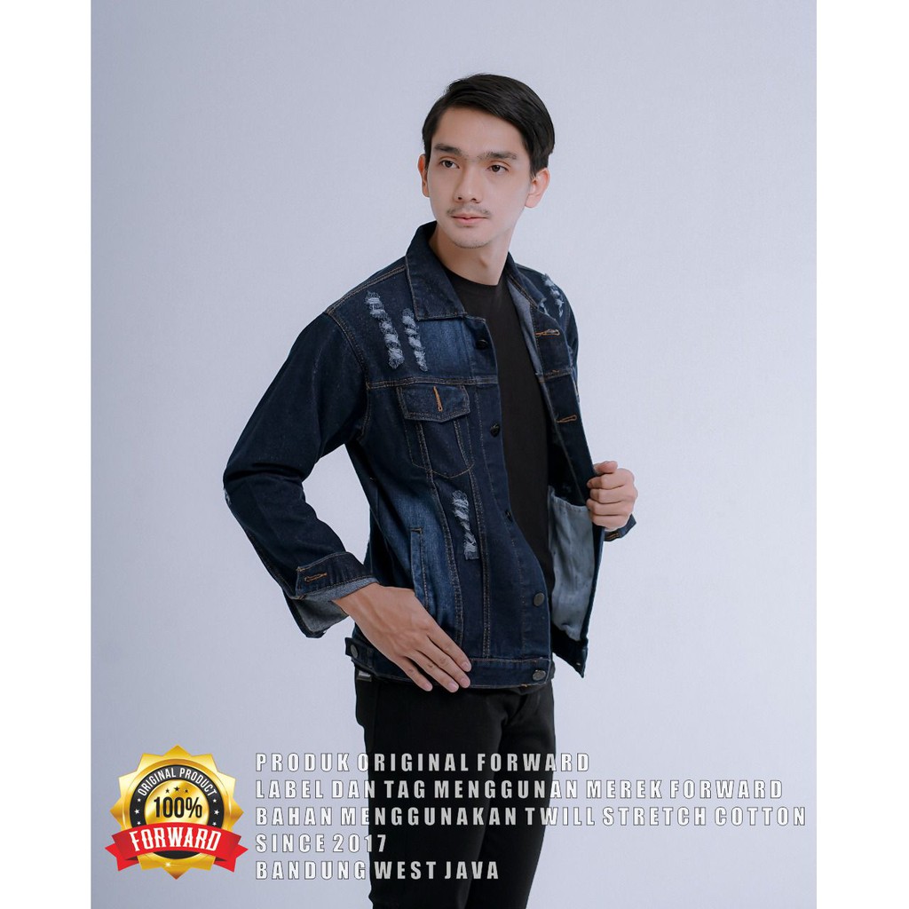 Jaket Jeans Denim destroy original forward