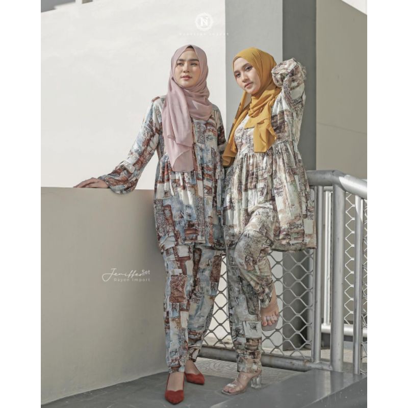 JENIFFER ONE SET ORIGINAL BY NADHEERA LUXURY FREE HIJAB