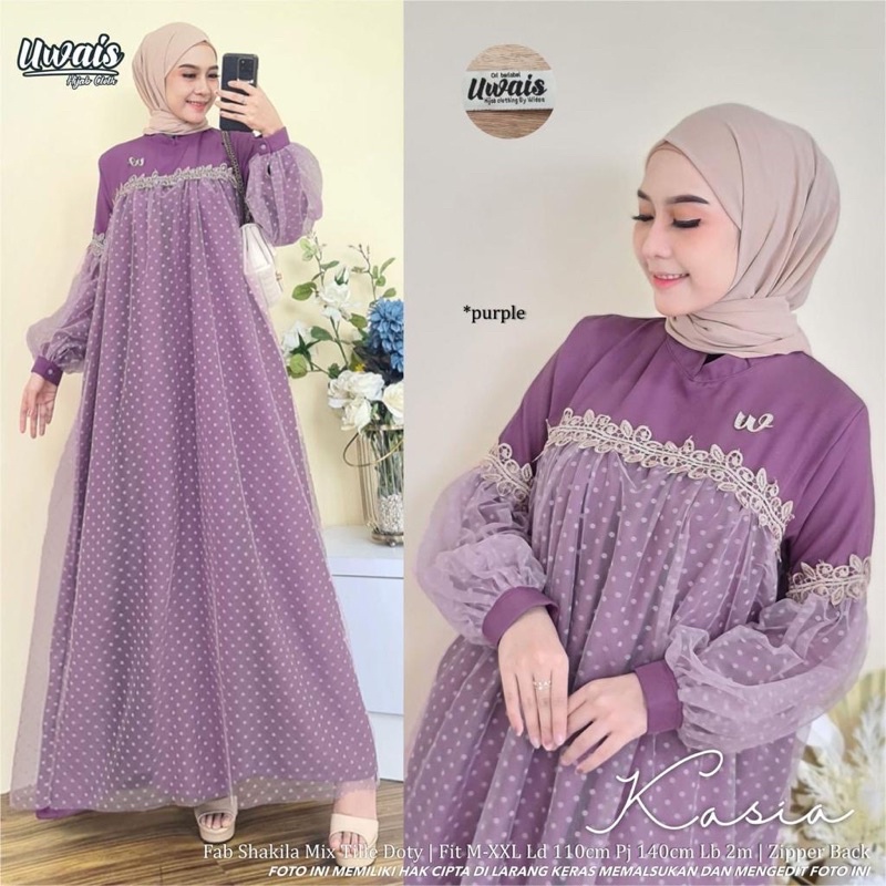 KASIA BY UWAIS - GAMIS MAXY BAHAN TOYOBO KATUN KOMBINASI ORIGINAL UWAIS