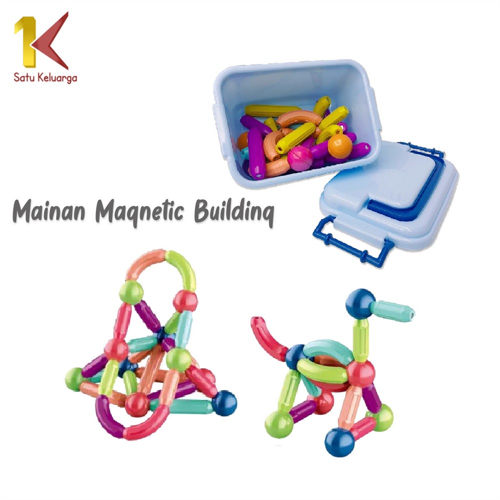 Satu Keluarga Mainan Kreatifitas Anak M211 Magnetic Building Block Rods Mainan Magnetik Anak Magneti