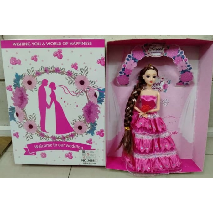 2655 - Mainan Boneka Berbi Wedding 1pc Rambut dan Gaun Panjang Berbie Bagus Anti Penyet