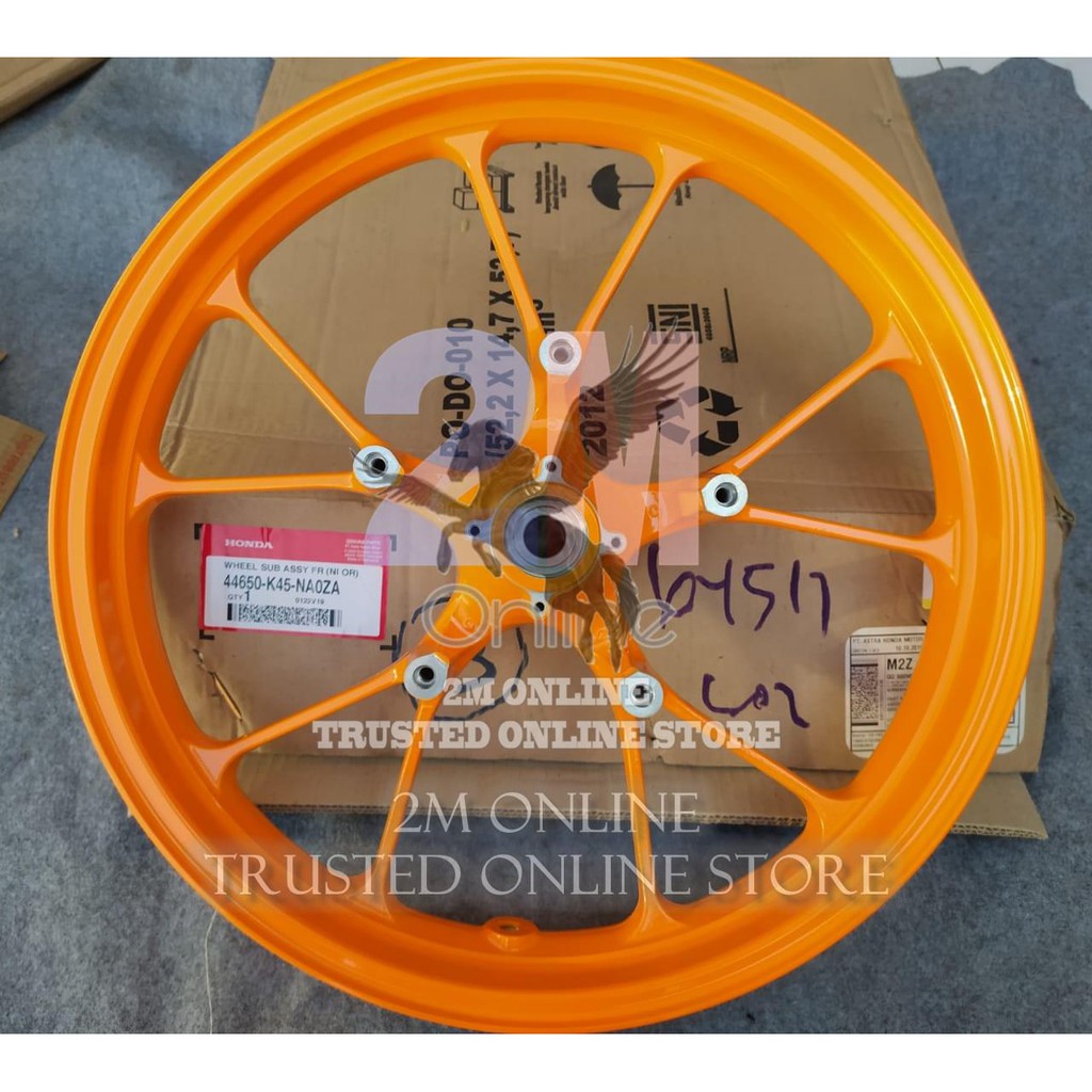 Mdr VELG CW CBR150R K45N REPSOL DEPAN ORANGE ORI AHM 44650-K45-NA0ZA