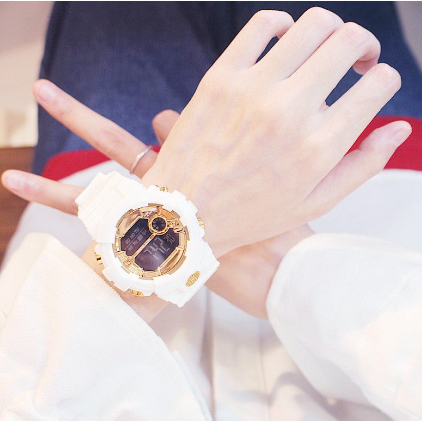 Jam Tangan Digital #591 ANTI AIR Student Couple Watch Korea Fashion Casual Sport Pria Wanita