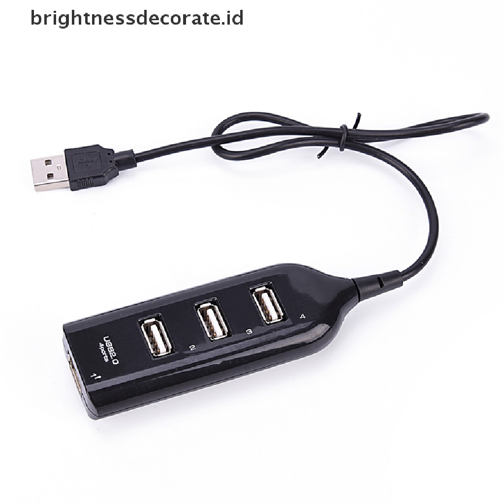 Hub Adapter Splitter 4 Port Usb 2.0 Kecepatan Tinggi Warna Hitam Untuk Pc / Komputer / Laptop