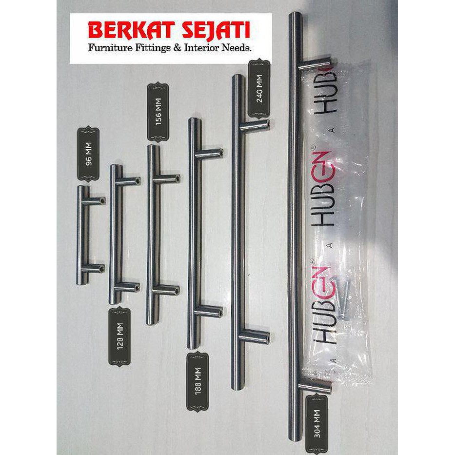 TPS-10 (188mm) Handle Tarikan Laci Lemari Kabinet Pipa Stainless HUBEN
