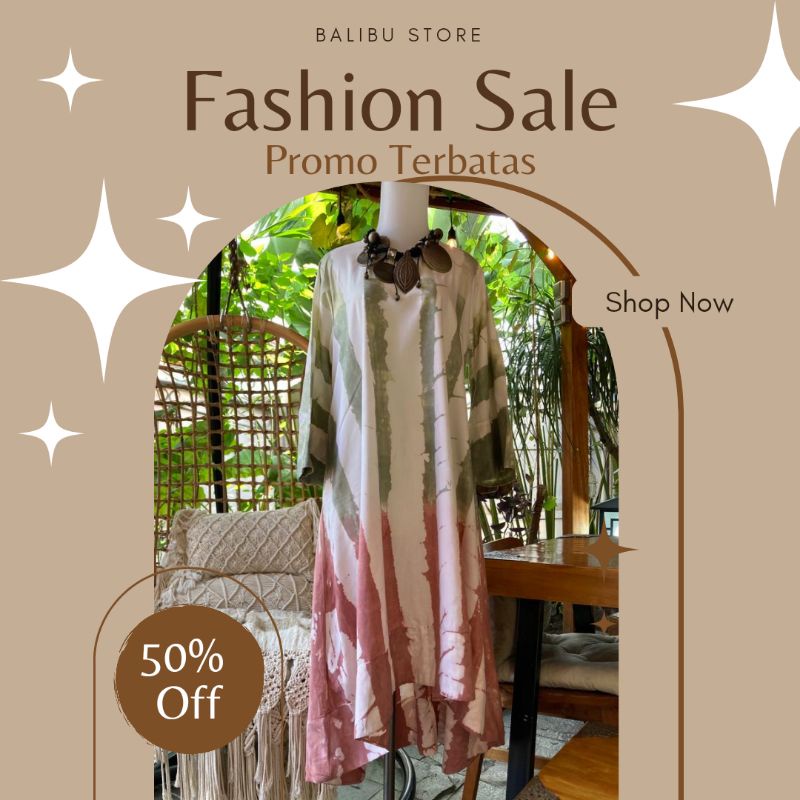 Tunik Jumputan Palembang Motif Salur 2 Warna Motif Cetak/ Tunik Fashion Wanita/Balibu Store