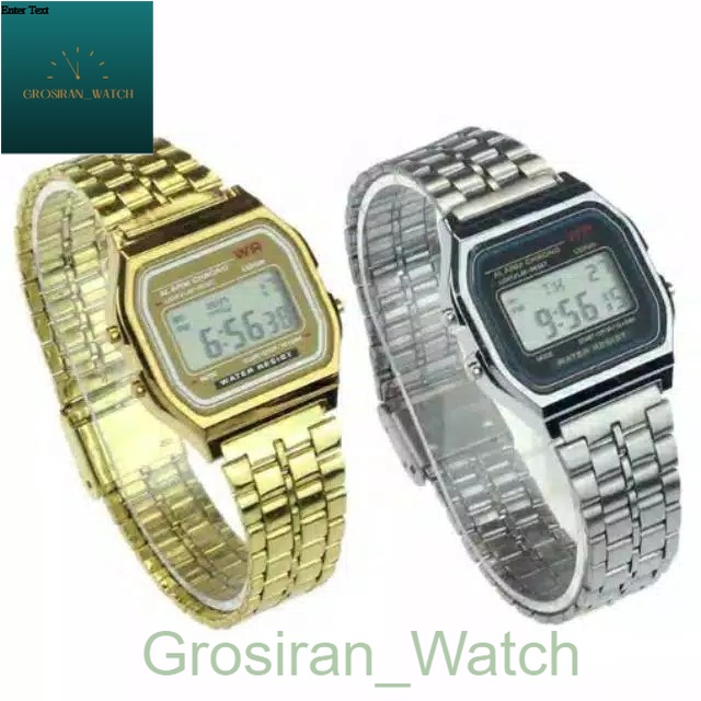 Jam Tangan Wanita Digital Kotak Rantai Model Casio [G_W]