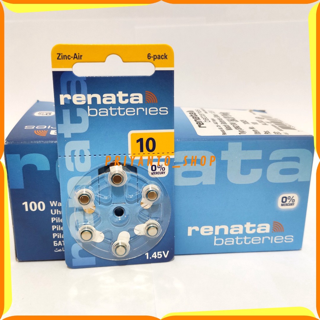 BATERAI ORIGINAL ZA 13 RENATA ALAT BANTU DENGAR ZA10  PR 48 AG 5 BATTERY ORI BATRE HEARING AID