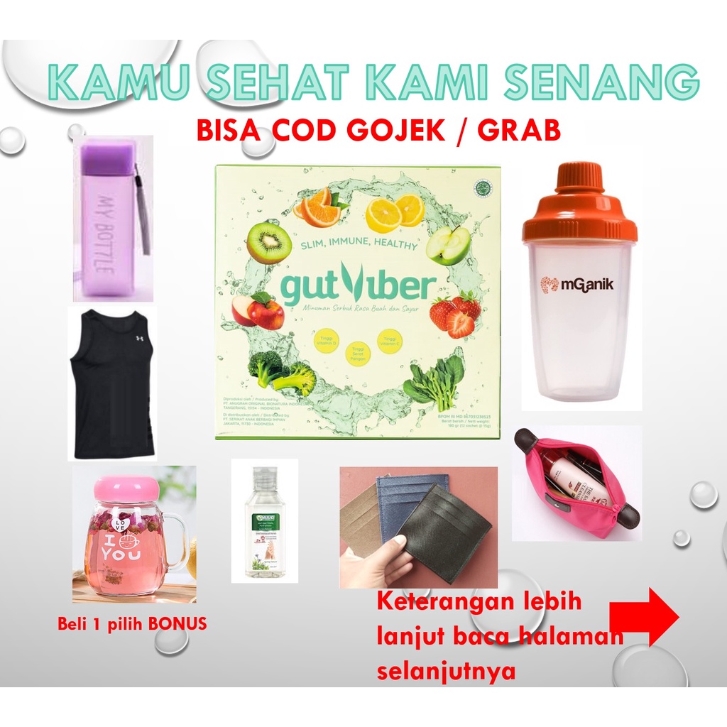 GutViber | Minuman Serat | Fiber Drink | Detox Rasa Sayur - Isi 12 sch