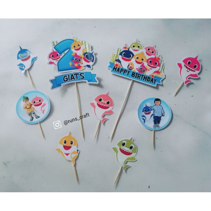 Cake Topper Ulang tahun Birthday Custom TAYO/BABY SHARK