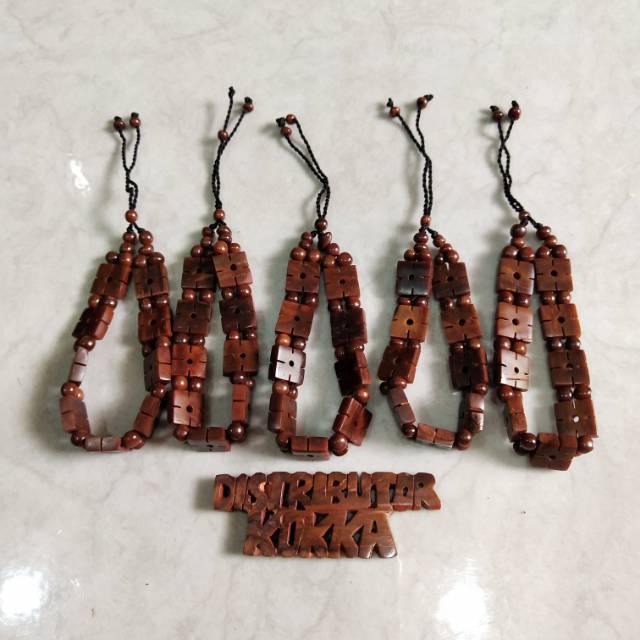 ( SUPER MURAH ) Grosir 5 pcs gelang kokka kaukah fukakah koka plat yinyang coklat