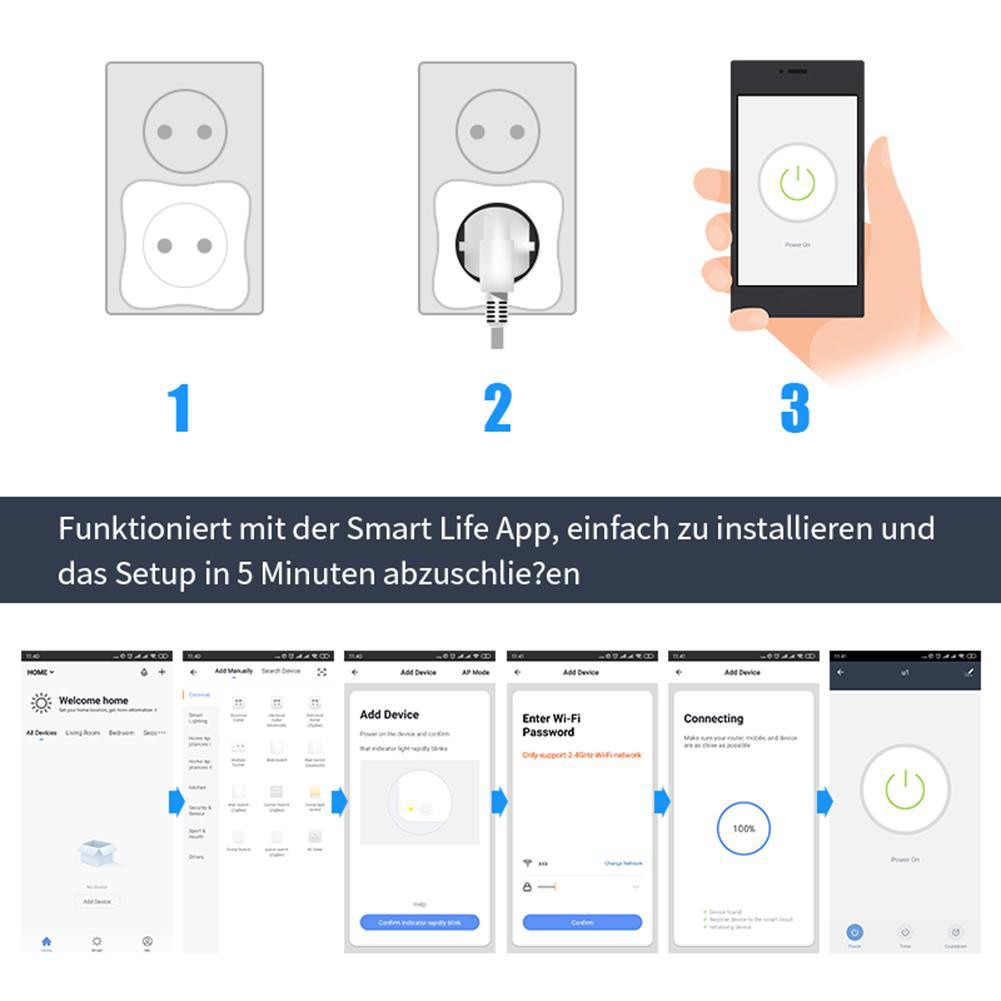 Alexa Smart Soil WiFi Smart Plug EU untuk Google Home