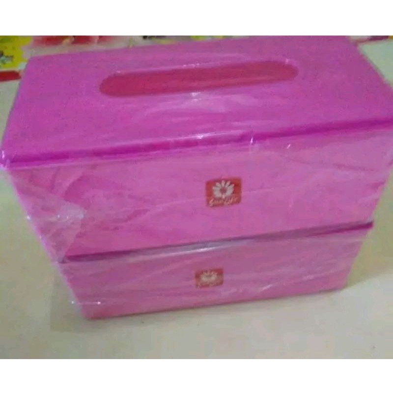 KOTAK TISSU/TEMPAT TISSU/ BOX TISSU SUNLIFE PLASTIK WARNA CERAH