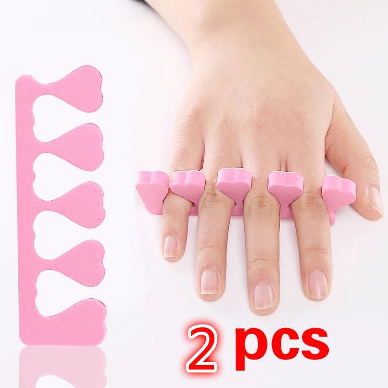 2pcs Spons Pemisah Jari Kaki Warna Pink Untuk Nail Art