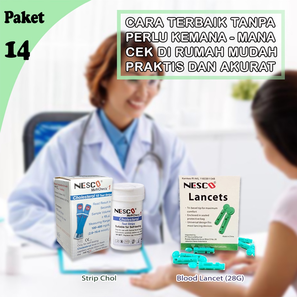 PAKET 14A (STRIP  KOLESTEROL + BLOOD LANCET)