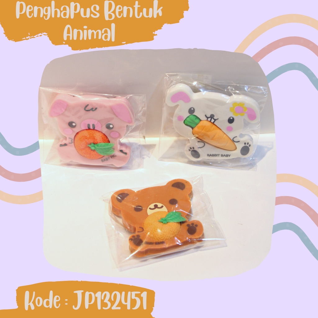 

KJ ! ERASER PENGHAPUS BENTUK ANIMAL RABBIT PIG BEAR / KELINCI BERUANG UNIK JP132451