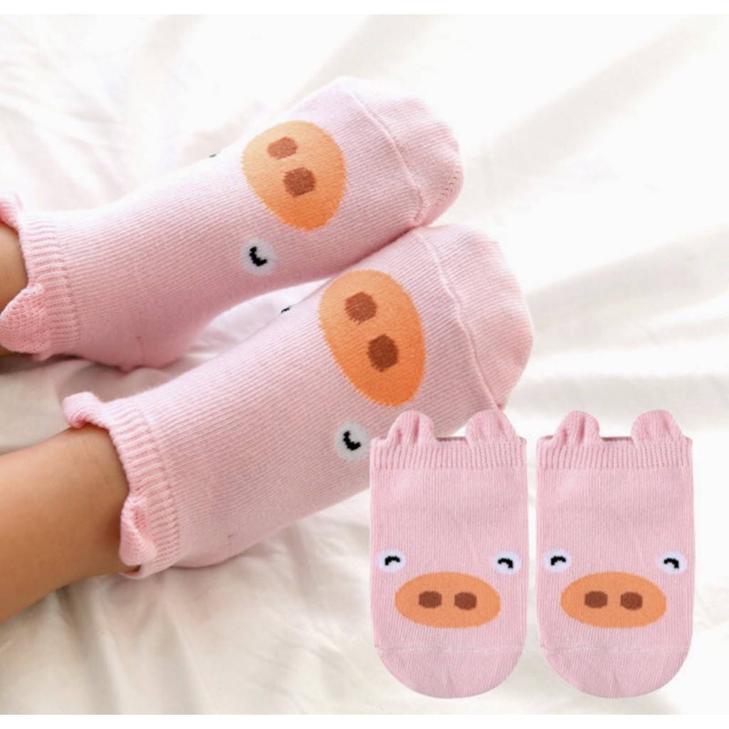 Kaos Kaki Bayi Import Motif ANIMAL lucu, Anti Slip, Bahan Nyaman CBKS LC