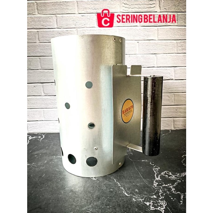 Charcoal chimney starter, perlengkapan bbq. Alat bbq.