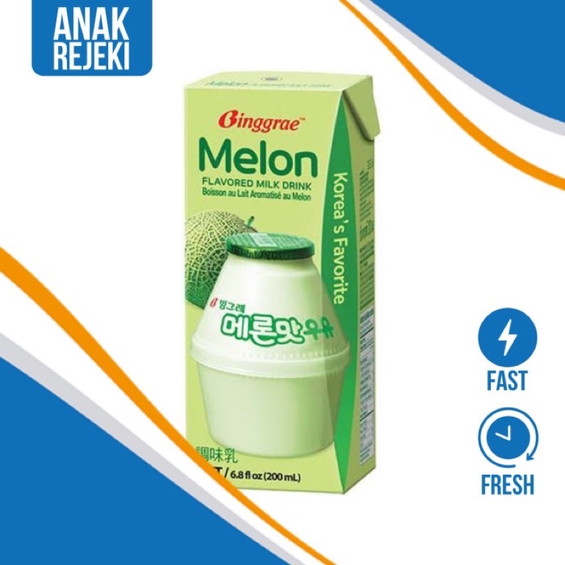 

Binggrae Melon Milk 200ml - Susu Korea Rasa Melon Bingrae Bingre