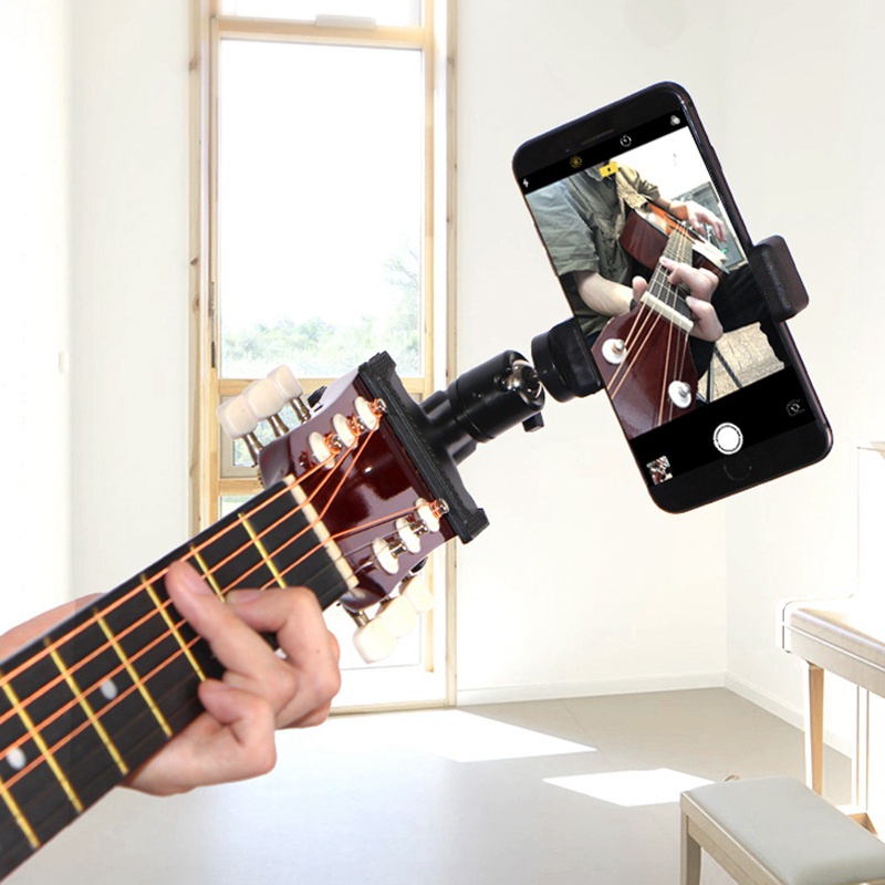 Bracket Klip Stand Holder Tripod Kepala Gitar Untuk Siaran Langsung