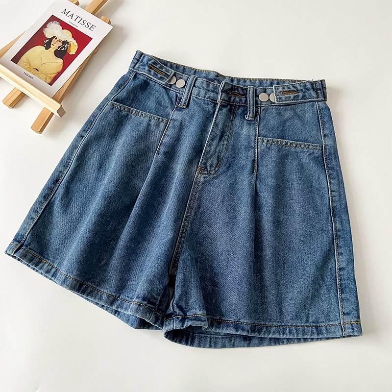 korean style celana jeans pendek wanita korean loose--jeans pendek cewe（realpict）