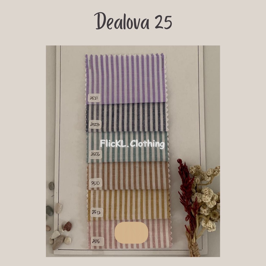 Bahan Kain Dealova 25 Premium Motif Salur Garis Garis Corak Garis Garis 25cm Eceran