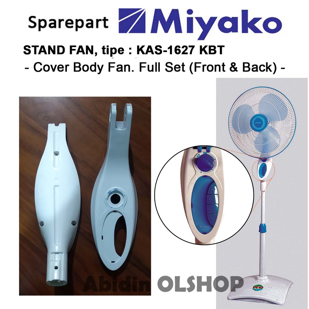 Spare part kipas angin MIYAKO Stand Fan KAS-1627 KBT - Full Body Fan. front and back