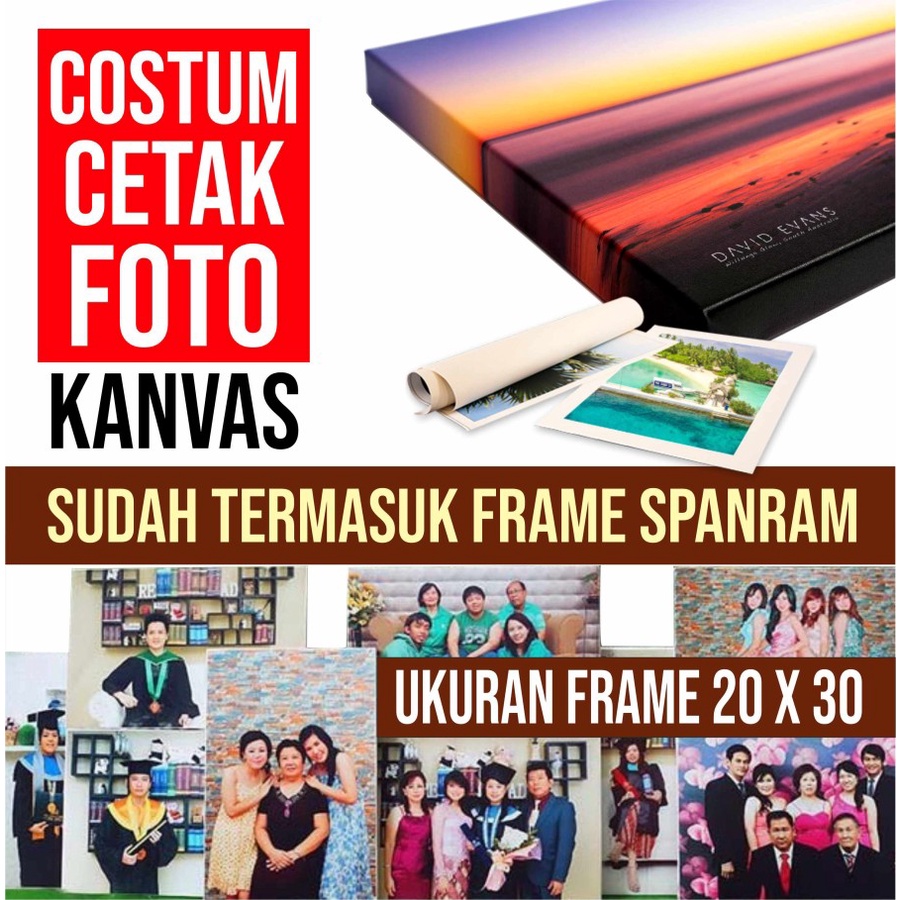 Cetak Foto Kanvas/Canvas Photo Print - 30 x 40, Coating