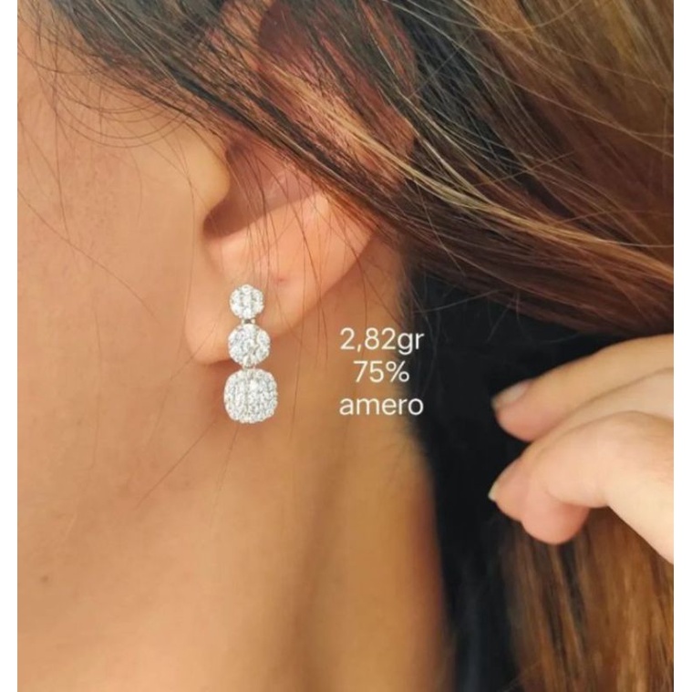 ANTING EMAS PUTIH 3 SUSUN AMERO 17K