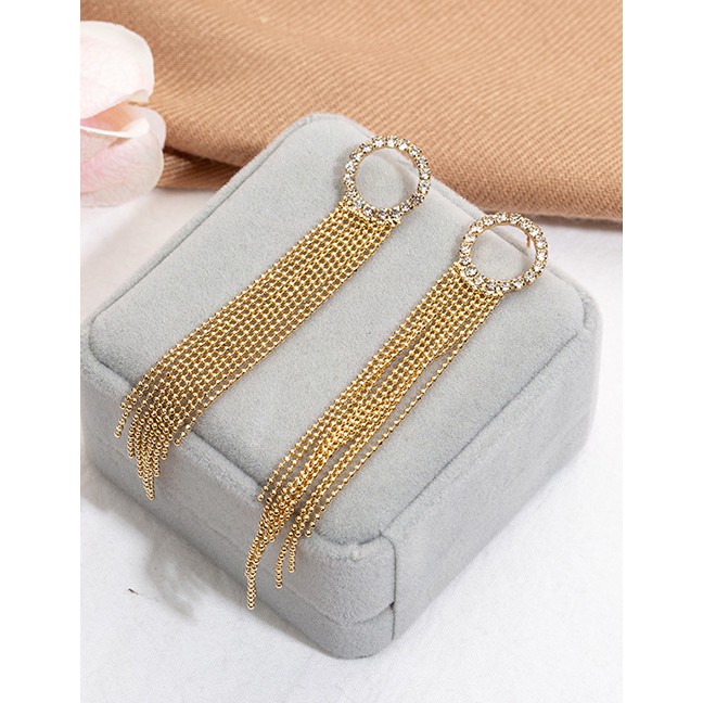 LRC Anting Tusuk Fashion Chain And Diamond Earrings F4883X