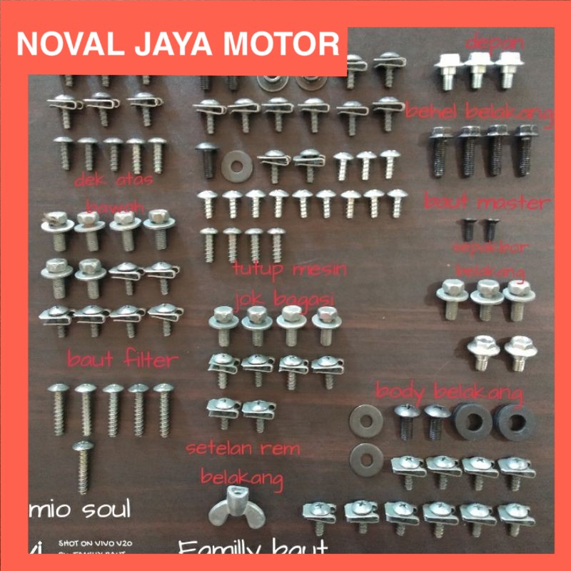 Baut lengkap full body motor mio soul karbu