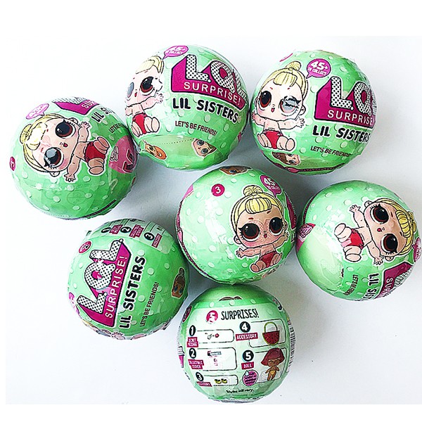LOL SURPRISE BALL - LOL HIJAU ISI 3 -  lol lil sisters