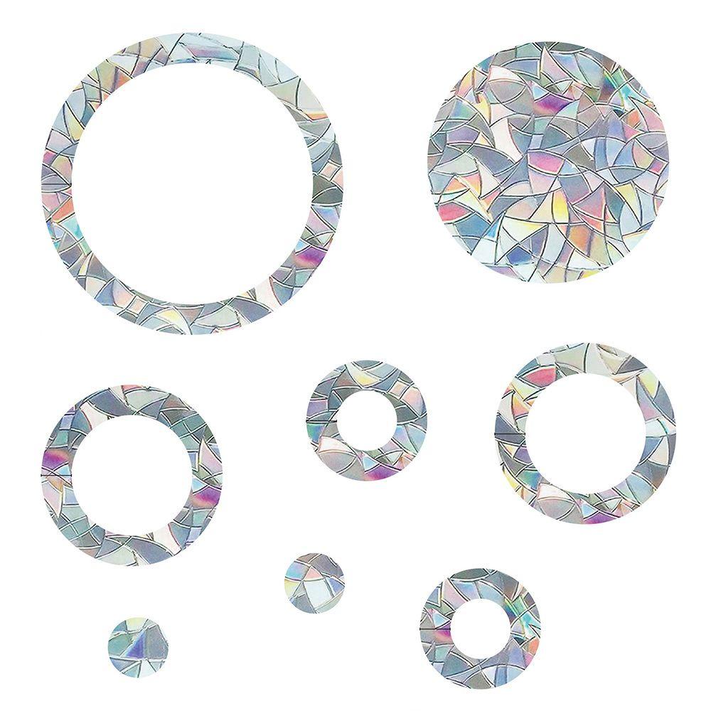 Solighter Circle Window Clings 16buah Decals Jendela PVC Pelangi